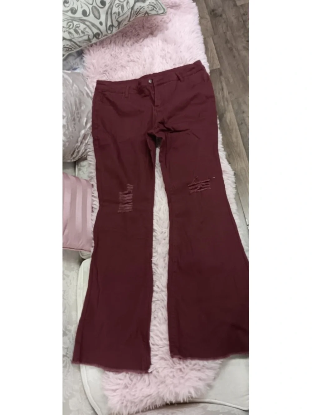 Women’s Burgundy bell bottom jeans